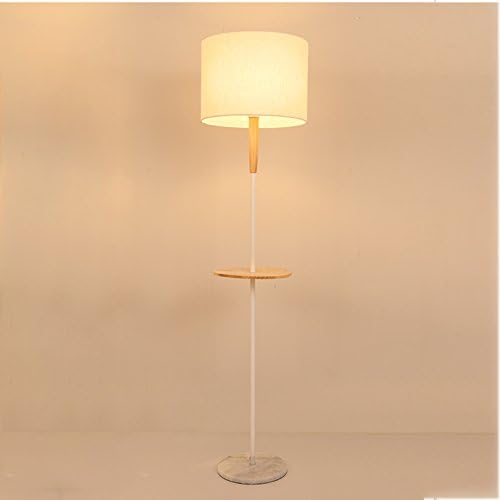 ETERN Floor lamp Fabric stainless steel wood 160cm Nordic bedroom bedside lamp living room dining room study hotel lights ( Color : White )