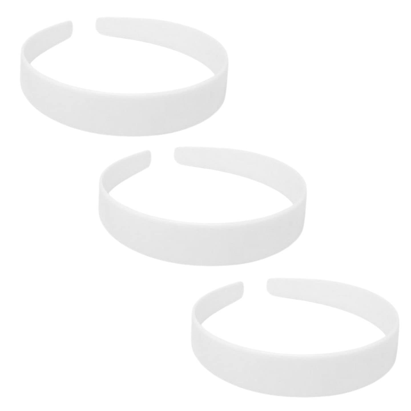 Topkids Accessories Plastic Alice Bands Hair Bands Head Bands Black Clear Tortoise Tort Brown Hairband Headband Aliceband Women Girls Men Boys Wide Teeth Comb - Pack of 3 (2.5cm White)