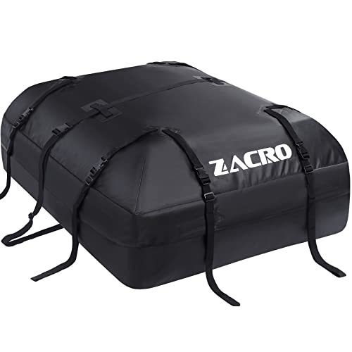 Zacro Car Roof Bag 425 Litres 15 Cubic Feet Cargo Bag, Foldable Waterproof Roof Rack Straps for Any Car with Roof Boxes