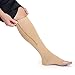 Lemon Hero Zipper Compression Socks for Women and Men, Open Toe 15-20 mmHg Compression Stockings wtih Zip Guard, Supports Circulation and Leg Comfort, Designed for Swelling Relief - 2XL, Beige