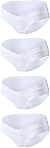 YUNF Women's Under Bump Maternity Panties Healthy Underwear Multi Pack(White XL)