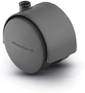 Shepherd Pacer 60mm Black Hooded Twin Wheel Swivel 2-1/2" Replacement Caster with No Stem