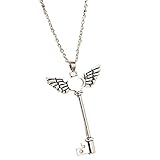 Doinshop New Silver Long Chain Necklace Jewelry Angel Wings Pendant
