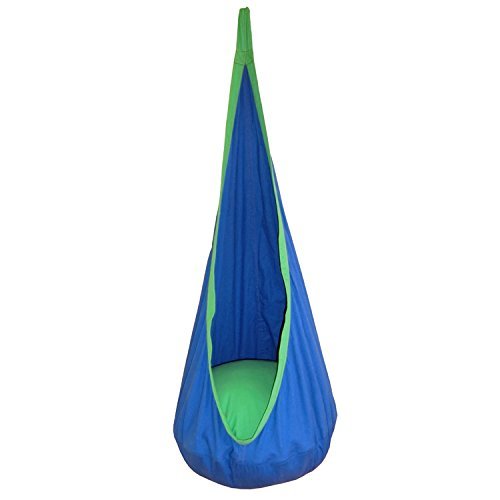 David Cartier 2016 Kids Child Pod Swing Chair Nook Tent Indoor Outdoor Hanging Seat Hammock Blue