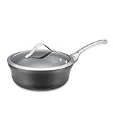 Calphalon Contemporary Hard-Anodized Aluminum Nonstick Cookware, Shallow Sauce Pan, 2 1/2-quart, Black