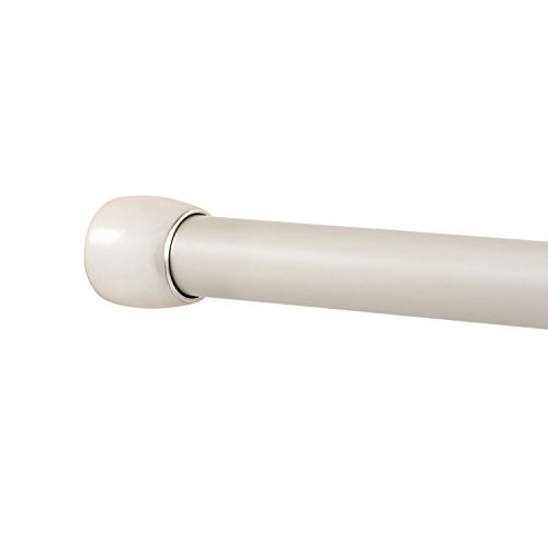 Zenna Home NeverRust Aluminum Tension Shower Rod, 48 to 76-inch, Nickel