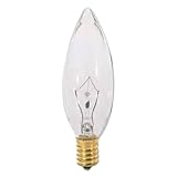 Bulbrite 400440 - 40CTC/E14 - 40 Watt Clear Incandescent Torpedo Light Bulb, E14 Base (European)
