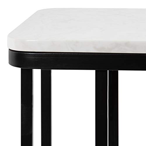 Kate and Laurel Credele C-Tisch mit Metallakzenten, Metall/Stein, weiß/schwarz, 12x18.5x27 – Bild 6