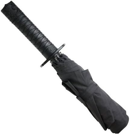 17" Classic Samurai Short Sword Handle Black Umbrella Kids Boys Gimmick Gadget Toy Present
