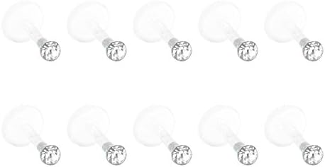 FB 16G Clear UV Flexible Acrylic Labret Lip Ring Tragus Helix Cartilage Earring Stud Barbell Piercing Jewelry