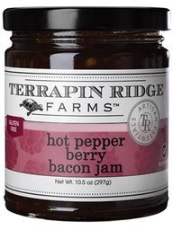 Terrapin Ridge Farms Sweet & Spicy Gourmet Jam Sampler Pack Set of 3 Jars with Recipe Cards - Hot Pepper Bacon Jam - Mango Habanero Jam - Passion Fruit Jalapeno Jelly