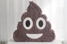 Giant Poop Emoji Party Pinata with rope, blindfold, and decorated Stick (stick color varies)33 inches tall!