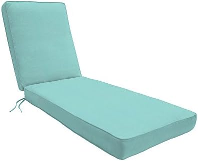 Easy Way Production Double Piped Sewn Closed Chaise, Canvas Solid Aruba, 23'' L X 2.5'' H X 75'' W
