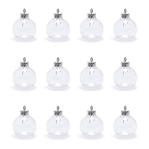 J&J's ToyScape 12 Pcs Miniature Glass Ornament Bulb Place Card Holders (Size: 40 mm) | Centerpieces for Christmas Parties