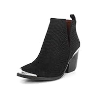Jeffrey Campbell Womens Cromwell Black Suede Snake Boot - 10