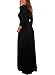 Dearlovers Women Long Sleeve Casual Plain Maxi Dress with Pockets Medium Size Black