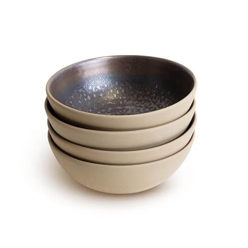 LEMIEUX ET CIE Akita 4-Piece Bowl Set Stoneware, Bowls, Dishwasher and Microwav…