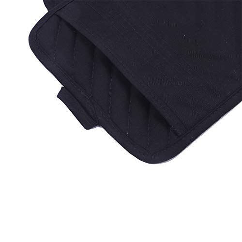 Anyi Oven Pot Holders with Pocket, 100% Cotton Oven Mitts Oven Pads with Feature of Heat Resistant Potholders Non Slip for Cooking Baking, Set of 3 (Black)