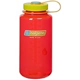 Nalgene Tritan Wide Mouth BPA-Free Water Bottle, 32 Oz, Pomegranate