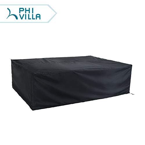PHI VILLA Waterproof Patio Sofa Covers Extra Large Outdoor Furniture Sectional Couch Cover Fits ...