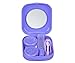 KUCAFURTYEY Mini Travel Contact Lens Case Kit Holder Mirror Box - Purple, Small