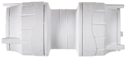 Polyfit Push Fit Straight Coupler 15mm - White (Pack of 5)