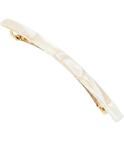 L. Erickson Faux Pearl Circle Barrette Gold Tone Hair Clip France Luxe NWT Pearl and Metal Barrette | L. Erickson — France Luxe main image 2