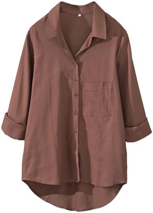 linen shirt womens high low top