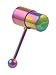 Vibrating Tongue Ring Stainless Steel Body Piercing With 2 Batteries Multicolor