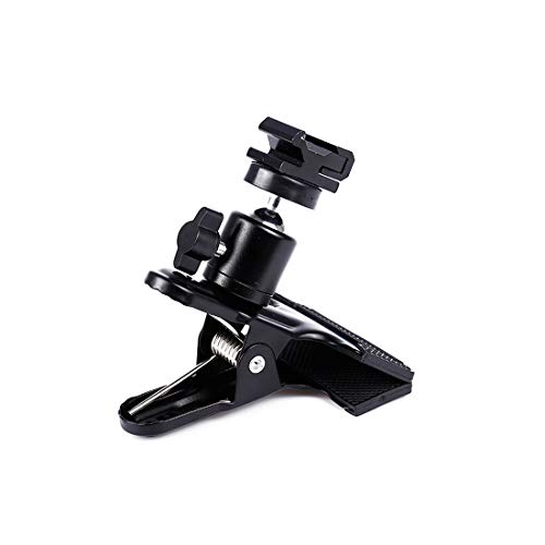 E-Type Flash Hot Shoe Heavy Duty Clip Clamp Flash Reflector Holder Mount with Ball Head Standard 1/4" Screw for Light Stand Bracket DSLR Camera Flash Speedlite Tripod-2Pack - Thumbnail 3