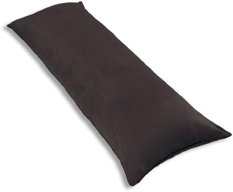 Microsuede Body Pillow Cover with Double Sided Zippers, Chocolate