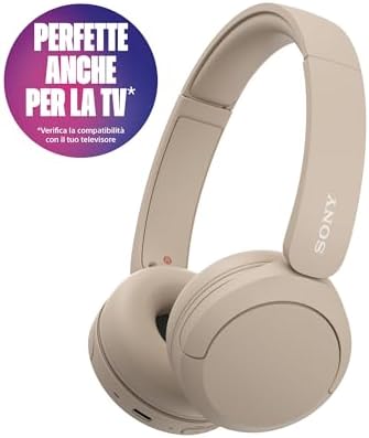 WH-CH520 | Cuffie Wireless, Connessione Multipoint, con Microfono, Fino a 50 ore di durata della batteria con Ricarica rapida - Beige
