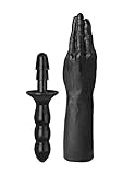 Doc Johnson Titanmen - The Hand with Removable Vac-U-Lock Compatible Handle - F-Machine and Harness Compatible - Dildo with Removable Handle - Black