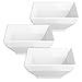 DOWAN Porcelain Bowl Set - Square Serving Bowls For Cereal, Soup, Set of 3, White (24-Ounce)