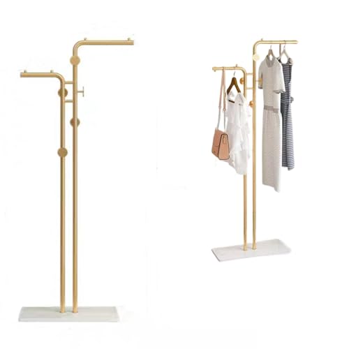 Beauenty Freestanding Metal Coat Rack,Durable Stable Independent Hallstand,Standing Coat Rack with Heavy Base,Metal Clothes Tree With Hooks Suitable For Hanging Clothes,Hats,Bags In Modern Households