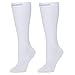 CompressionZ 20-30 mmHg Knee High Compression Socks, White, M
