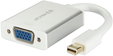 Mini DisplayPort to VGA Male to Female Adapter in White for Apple MacBook, MacBook Pro, MacBook Air, Mac mini, Mac Pro.
