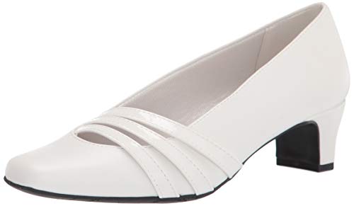 Easy Street Women’s Pump, White, 7.5 Narrow US