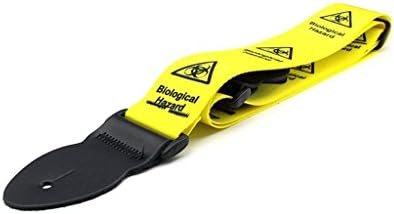 LeatherGraft Yellow Bright Biohazard Warning Design Style Soft Strong Guitar Strap