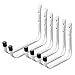 Wall Utility Garage Storage Hook – 6 Pack Metal Steel White Large Heavy Duty Mount Hanger Two Sizes with Mounting Screw Hardware Kit for Hanging Bike, Ladder, Tools, and Hose for Organization