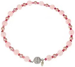 Rose Quartz &amp; Pink Pearl Doggie Necklace
