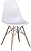 Porthos Home April Mid-Century Dining Crafted from Molded Plastic with Eiffel-Inspired Birch Wood Legs, Also As A Side Chair for Any Room in The House Or Office, Set of 1, White