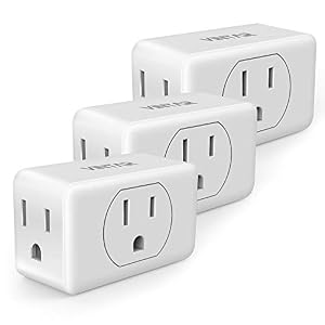 [3-pack]VINTAR 3-Outlet Adapter Wall Tap, Outlet Extender, Portable Travel Mini Plug Grounded Indoor AC Outlet, White…