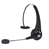Wireless Truck Driver Bluetooth Headset with Boom Microphone - stardrift Over the Head Single Ear Headphones Multipoint Noise Cancelling Hands Free for Office, iPhone, Samsung Galaxy, Android Phones