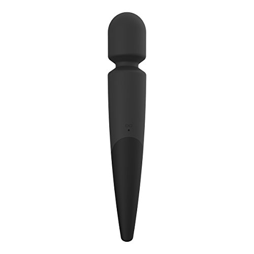 Velocity Waterproof 10 Speed Silicone Wireless Therapeutic Massager Wand (Midnight Black)