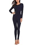 Lusofie Womens Cotton Thermals Adult Onesie Henley Thermal Underwear Union Suit