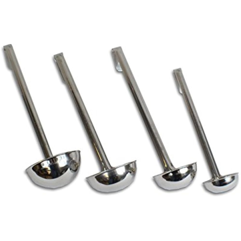 Ladles Set Of 4 Stainless Steel Soup 2oz, 4oz, 6oz, 8oz Kitchen
