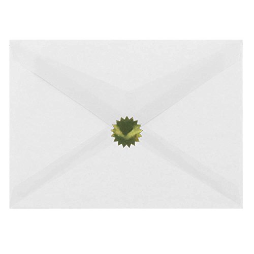 JAM PAPER Circle Label Wafer Seals with Serrated Edges - 3/4 Inch Diameter - Gold - 100/Pack - Thumbnail 2