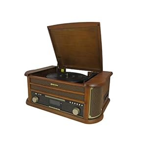 Roadstar HIF-1993D+BT retro muzieksysteem met DAB-radio en platenspeler (DAB+, CD/MP3-speler, cassette, Bluetooth, USB…