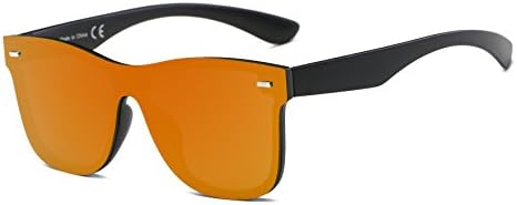 Cramilo Oversized Mirrored Flat Lens Shield Sunglasses
